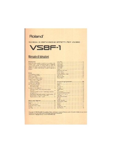 Roland vs8f1 manuale - roland,