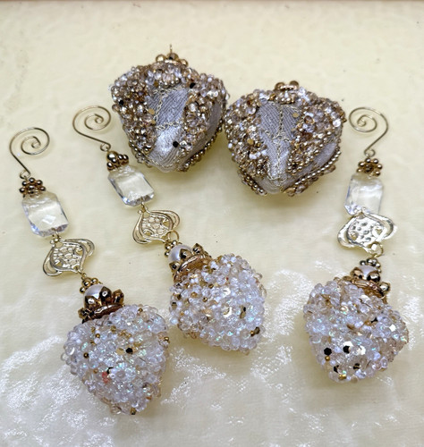 Cinque ornamenti cuore - cinque,