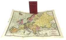 Libro pieghevole originale WWI War Map of Europe Index W. & A. K. Johnston's Nystrom