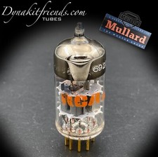 E88CC ( 6922 ) MULLARD Mitcham labeled RCA Gold Pin Tubes Made in GT. BRITAIN