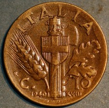 1940 Italy 10 Centesimi