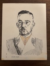 Heinrich Himmler Original Sketch From 1936 German War Propaganda Book-original