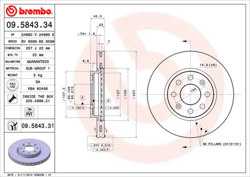 Set freni disco brembo - set,
