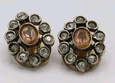 Orecchini A Clip In Argento 925 Vintage Anni 50/60 Perfetti 2 x 1,6 cm Originali