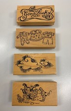 Set di 4 timbri in legno