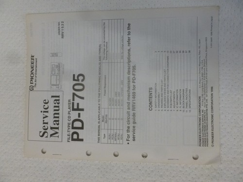 Pioneer f705 manuale di - pd-f705,