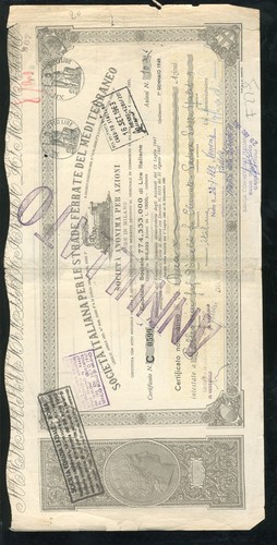 Certificato azionario azione - certificato,