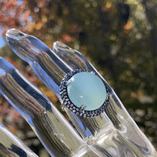 Anello donna firmato Graziella misura 7 argento sterling 925 ametista calcedonio nuovo con etichetta