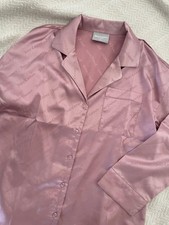 Camicia Juicy Couture in raso rosa con logo taglia XS