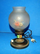 618-LAMPADA ABAT-JOUR, PARALUME IN VETRO DECORATO  FIORI VINTAGE ANNI '60