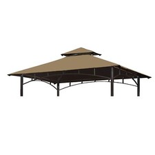 Barbecue Gazebo Tettoia Top - 5x8 Gazebo Tetto Doppio Livello Esterno BBQ Tettoia...