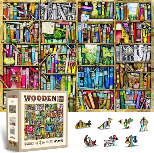 Libreria puzzle legno - libreria,