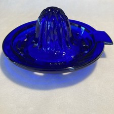 Spremiagrumi in vetro blu cobalto vintage