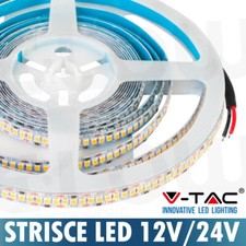 STRISCE LED VTAC IP20 IP65 12V 24V 5 METRI STRISCIA RGB CALDO NATURALE FREDDO
