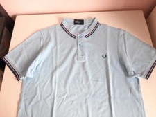 Fred Perry polo cotone piquet azzurro stile vintage slim fit XL