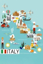 Poster Illustrazione Cartina