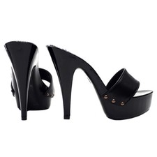 Mule NERI IN PELLE Made in