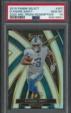 2019 PANINI SELECT #307 D'ANDRE SWIFT PSA 10 GEM MINT 2020 XRC PRIZM RDM POP 14