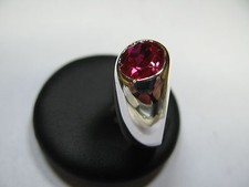 MENS SYNTHETIC RUBY 925 SILVER