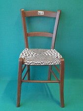 VECCHIA SEDIA IMPAGLIATA CORDONCINO ANNI '70 LEGNO MASSELLO FATTA A MANO. BC6