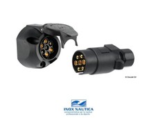 PRESA CON SPINA A 7 POLI 12V INOSSIDABILE PER RIMORCHI CARRELLO TRASPORTO BARCA