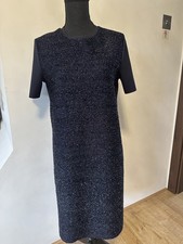 Abito maglietta Tory Burch Tinsel Sparkle Party blu scuro metallizzato taglia M