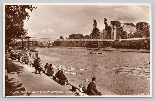 Postcard rppc river dee - postcard,