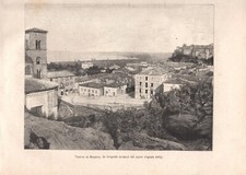 Stampa antica BOLSENA veduta panoramica Viterbo 1893 Antique print