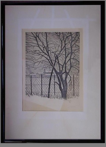 Paesaggio invernale con albero - paesaggio,