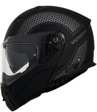 CASCO MOTO MODULARE APRIBILE VEMAR SHARKI CUTTER NERO SILVER OPACO TG XS