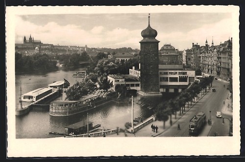 Praga manes tram cartolina - praga,,