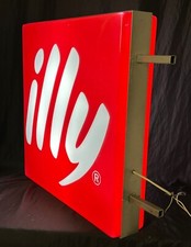 INSEGNA BIFACCIALE TARGA PUBBLICITA LUMINOSA ILLY CAFFE ARREDO BAR PUB PIZZERIA
