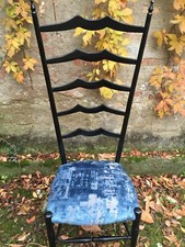 Sedia Chiavarina Schienale Alto Vintage 