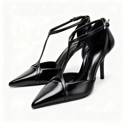 Decolte strap nero donna - t-strap,