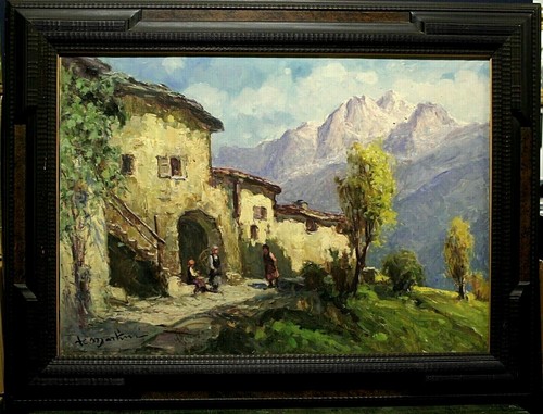 Antico grande dipinto olio - grande,