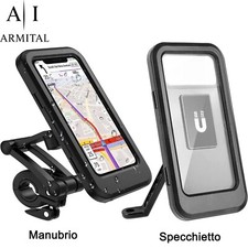 Supporto Manubrio Bici Moto Specchietto Telefono Cellulare Impermeabile 360° Top