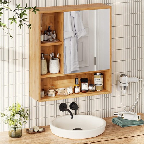 Armadio specchio legno bagno
