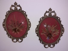 QUADRETTI OVALI CON FIORI SECCHI VINTAGE