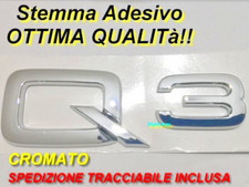 STEMMA TARGHETTA SCRITTA LOGO BAULE POSTERIORE COMPATIBILE AUDI Q3 CROMATO TOP