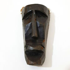 Maschera Mamuthones in legno di pero a patina scura, artigianato sardo anni '50