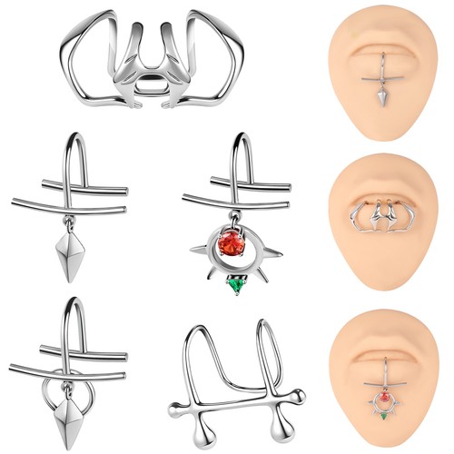 Pezzo anello labbra acciaio - anello,