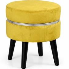 Pouf sgabello rotondo mostarda - pouf,
