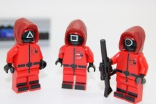 Lego (c) 3x Personaggi Game of the Squid - Operaio, Soldato - MOC Stampa Personalizzata