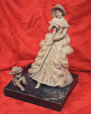 Terracotta B. Tornati (allievo di Cacciapuoti) Dama con Cane Ceramica Ceramic 