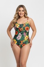 Costume Intero Taglie Forti 46 48 50 52  Donna Curvy Beachwear Fantasia Tropical