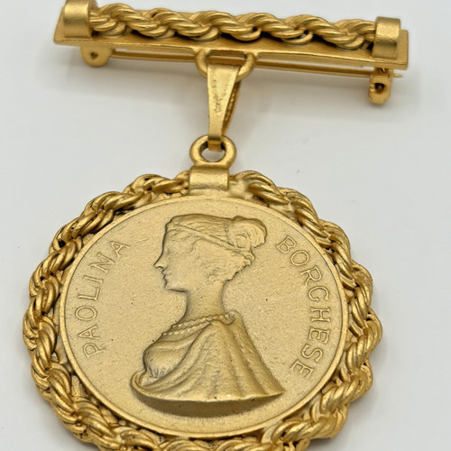 Spilla medaglione moneta tono