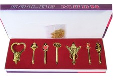 SAILOR MOON Ciondoli Box SET 7 Pendenti SCETTRO LUNARE Chiave Tempo etc. JAPAN