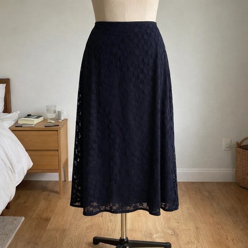 Jupe midi vintage noire - , à