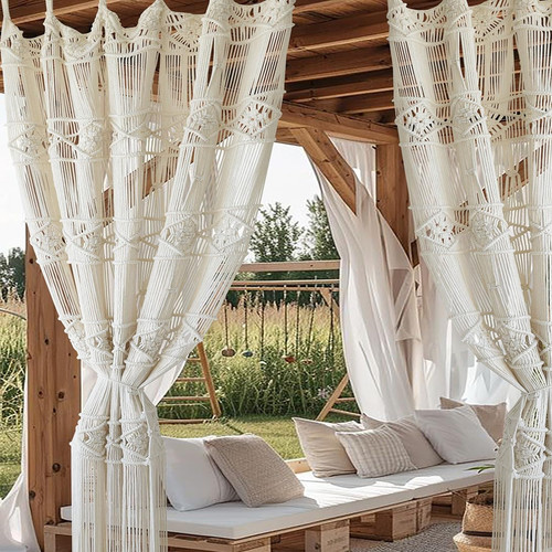 Tenda macramè flber fatta - macramè,