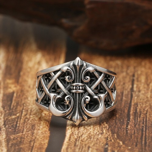 Anello uomo ancora design - anello,
